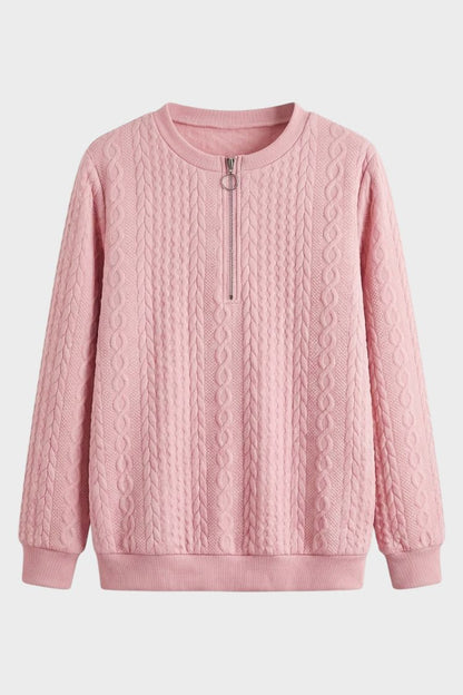 Women's Zip Sweatshirt | Cable Pattern