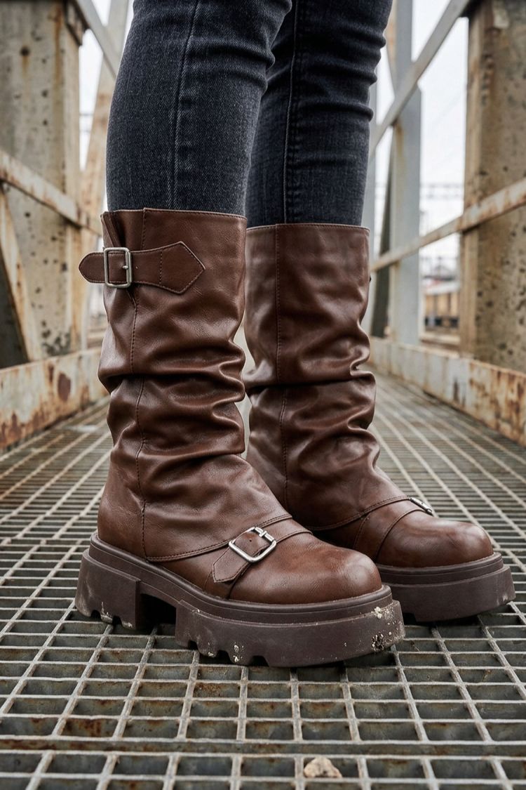 Women's Buckle Boots | Chunky Lug Sole