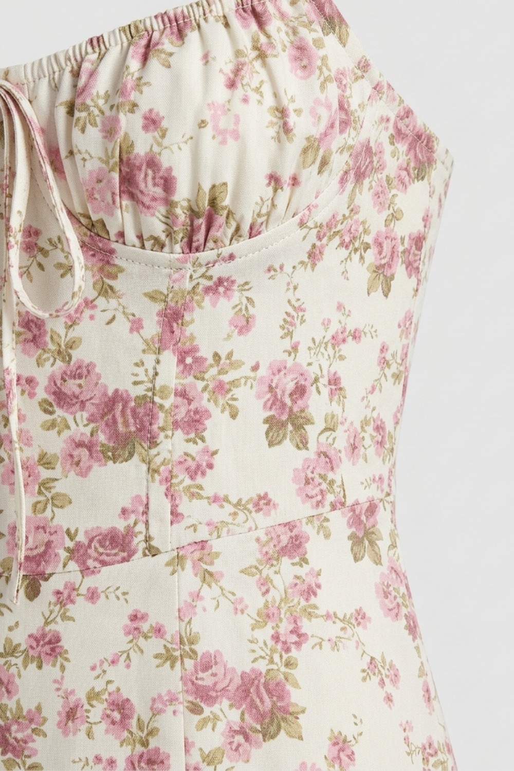 Floral Midi Summer Dress for Women with Straps