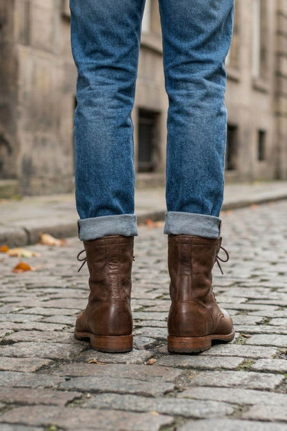 Men's Lace-Up Combat Boots | Foldover Cuff