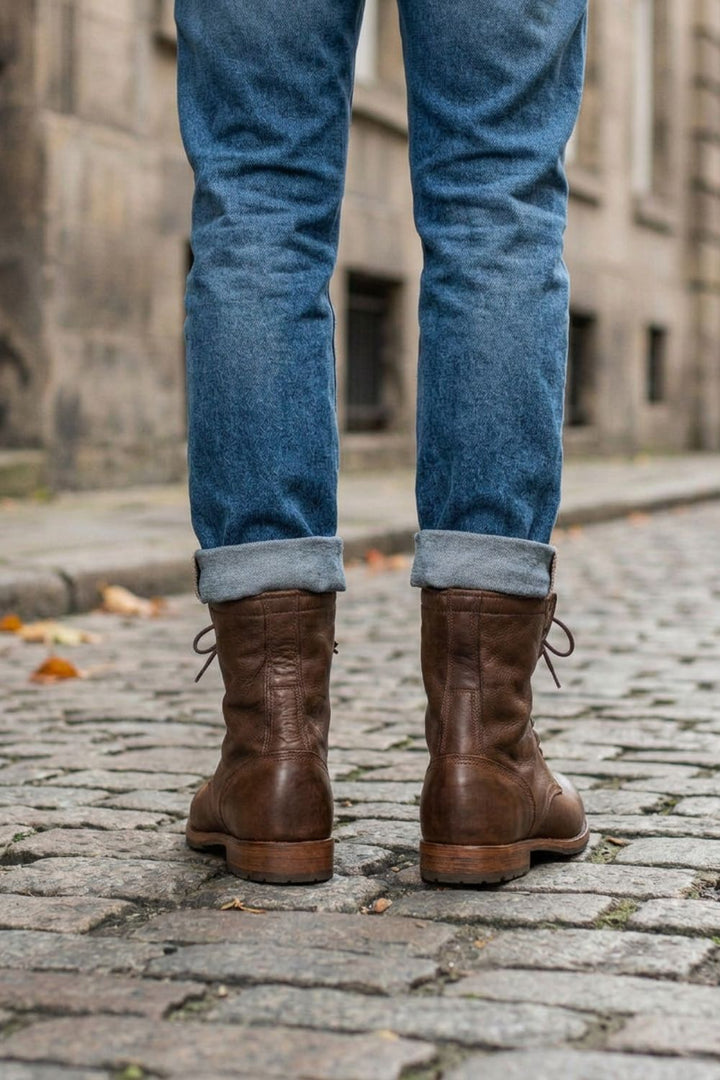 Men's Lace-Up Combat Boots | Foldover Cuff