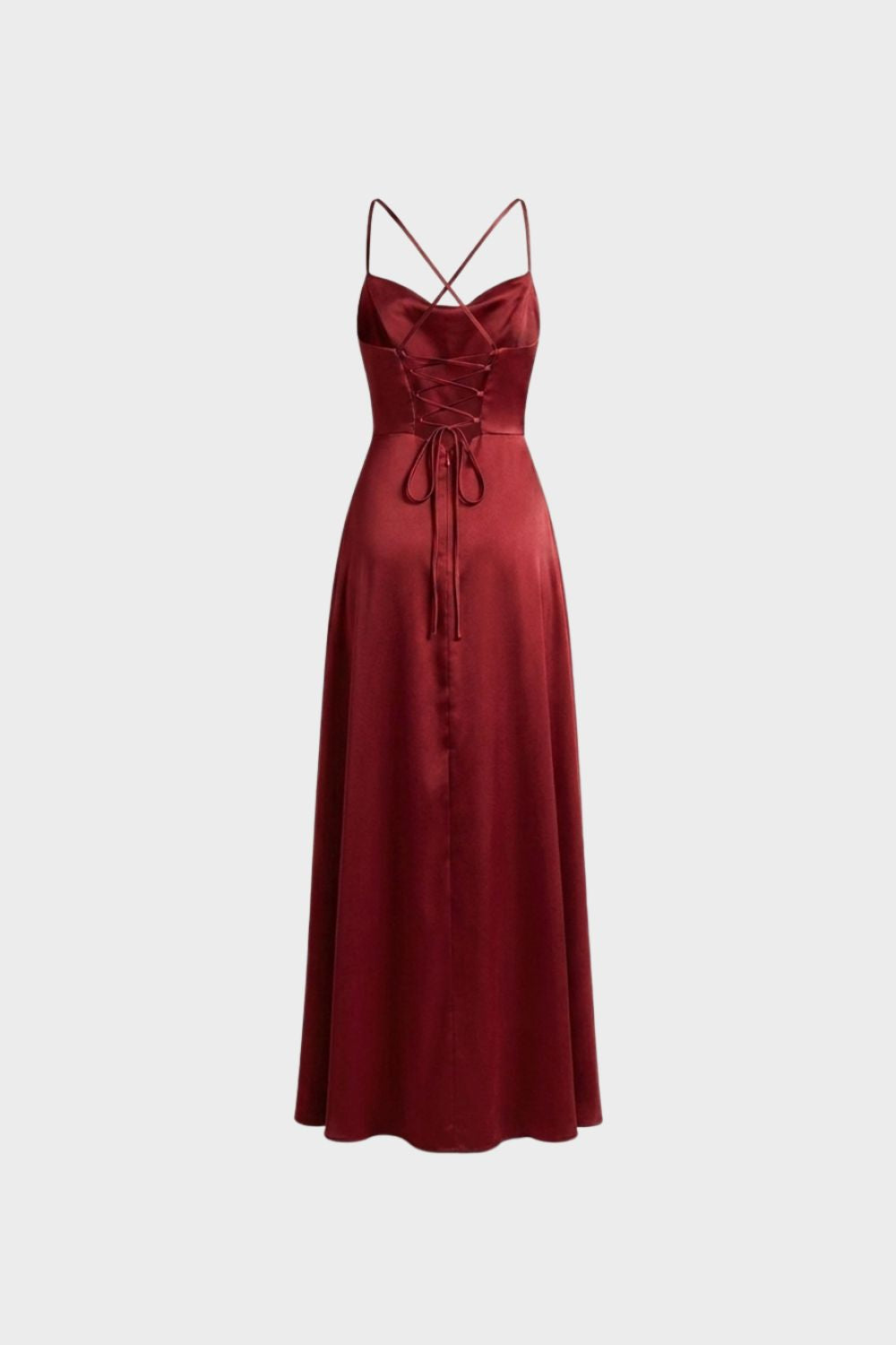 Women's Cowl-Neck Satin Maxi | Slit