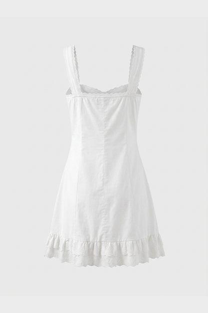 Women's Summer Strappy Dress with Button Placket