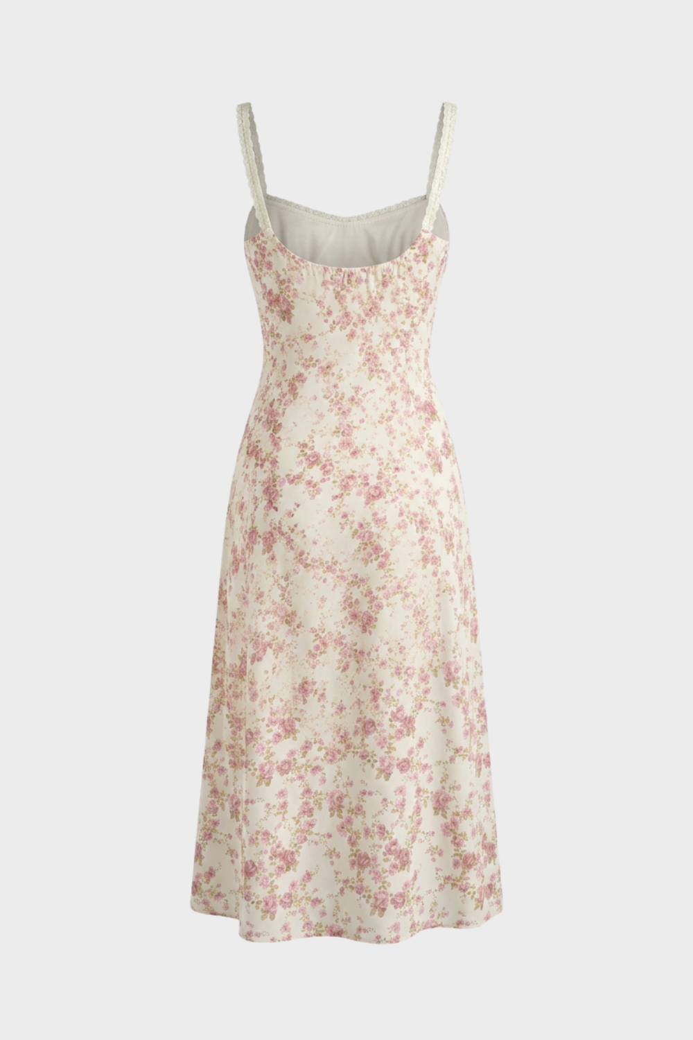 Floral Midi Summer Dress for Women with Straps