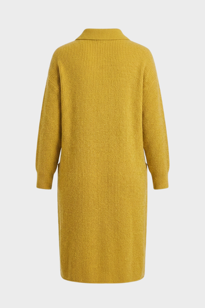 Women's Long Sleeve Collared Midi Dress | Button Front