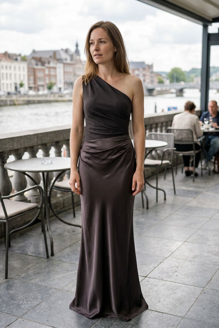 Women's One-Shoulder Maxi | Satin