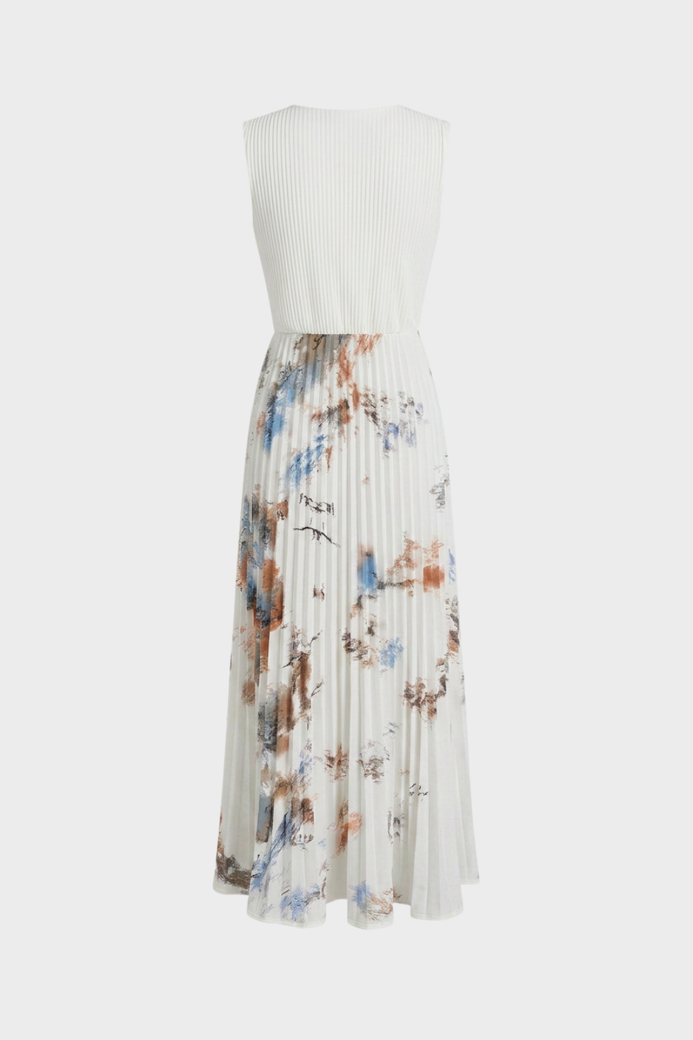 Women's V-Neck Midi Dress with Pleats