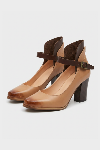 Women's Strapped Block Heel Pumps