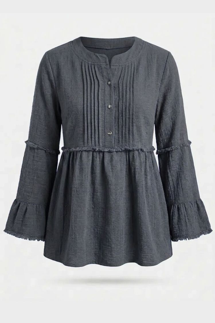 Women's Peplum Blouse | Ruffle Sleeves