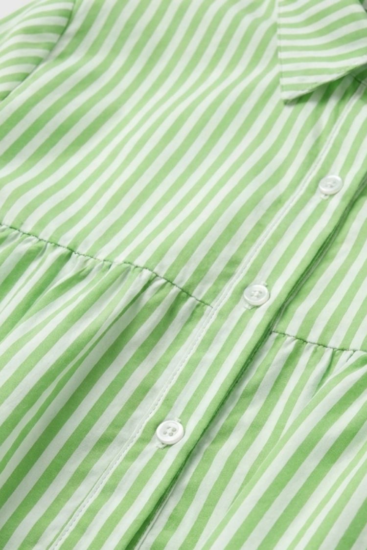 Women's Striped Shirt Dress with Button Placket