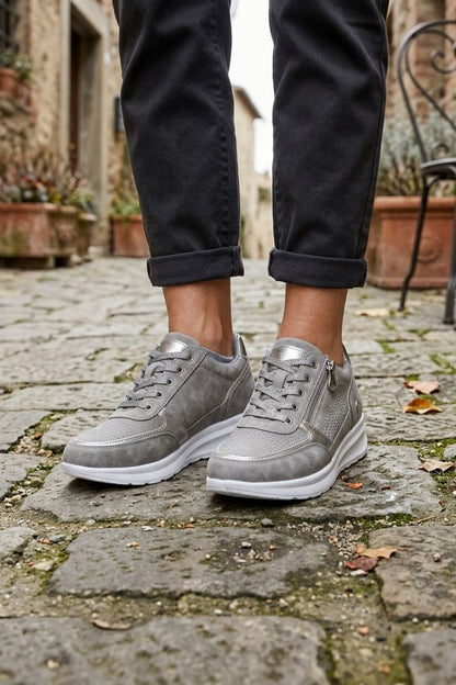 Women's Zip and Lace Sneakers