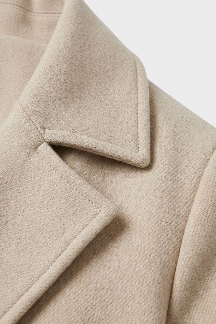 Women's Belted Coat with Notched Collar