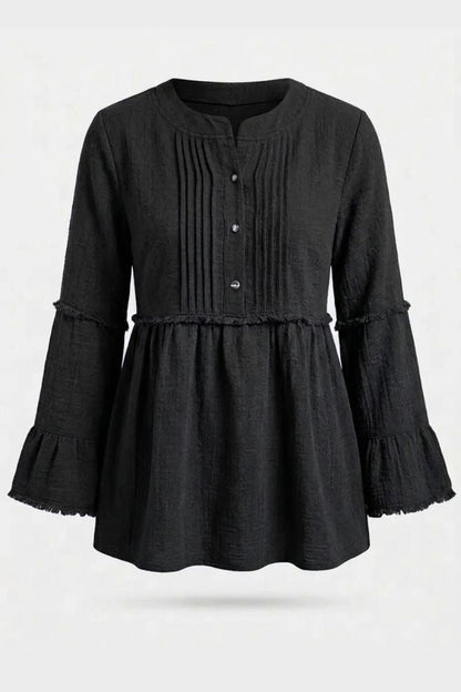 Women's Peplum Blouse | Ruffle Sleeves