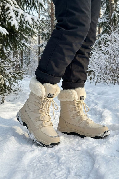 Women's Lace-Up Snow Boots | Treaded Sole