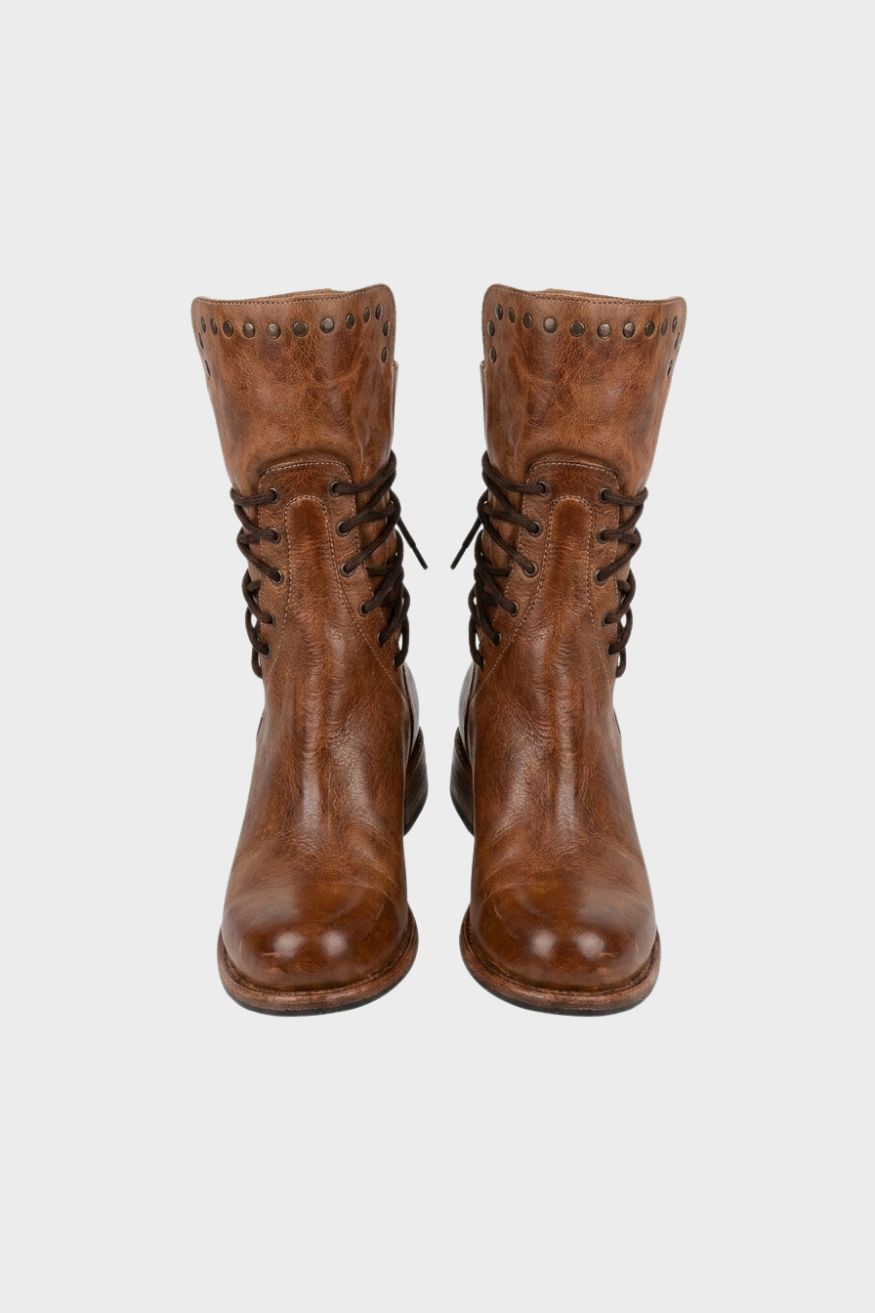 Women's Lace-Up Boots | Studded Cuff