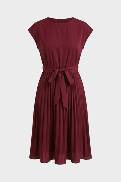 Women's Pleated Midi Dress | Belted