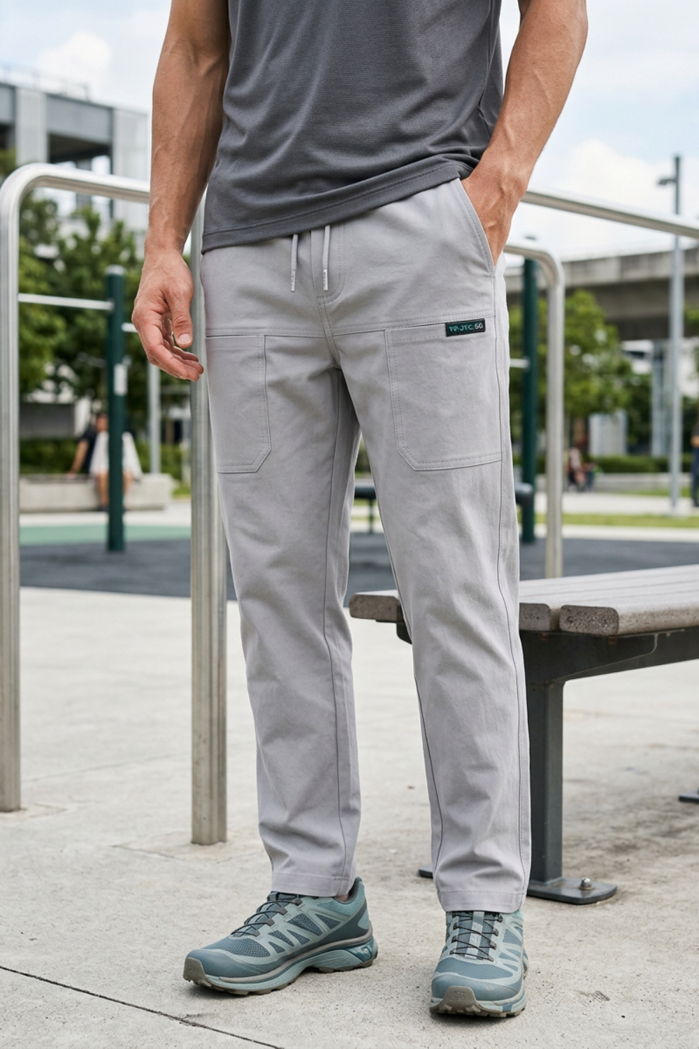 Men's Slim Fit Trousers with Pockets
