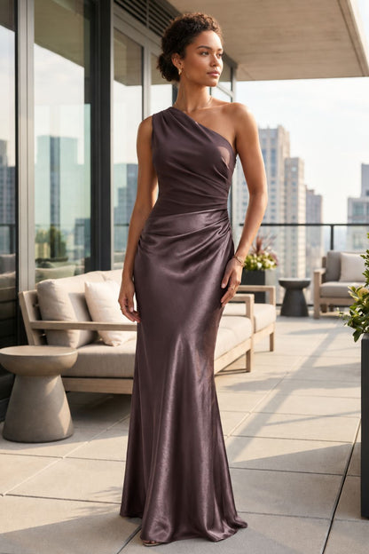 Women's One-Shoulder Maxi | Satin