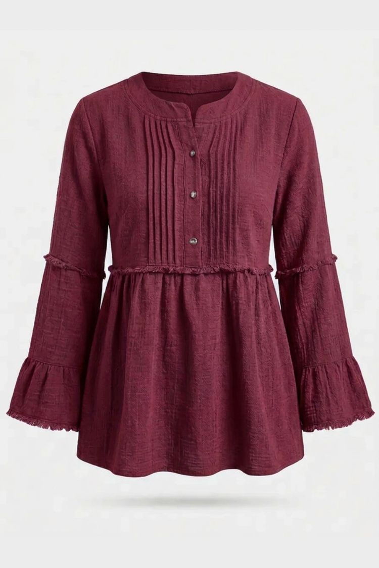 Women's Peplum Blouse | Ruffle Sleeves