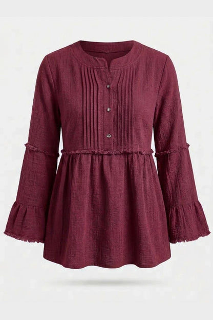 Women's Peplum Blouse | Ruffle Sleeves