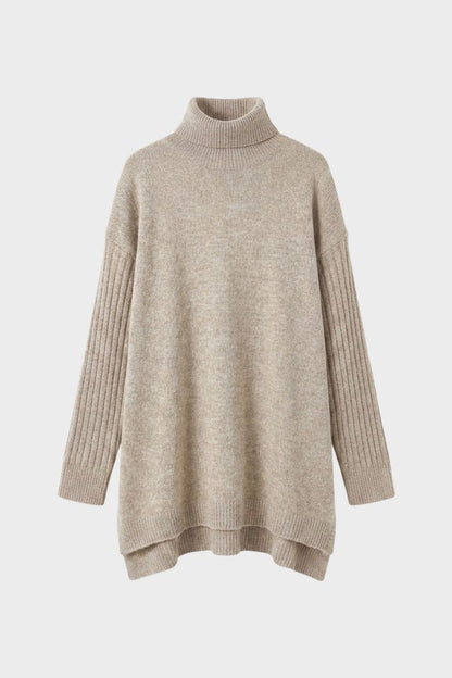 Women's Turtleneck Sweater | High-Low Hem