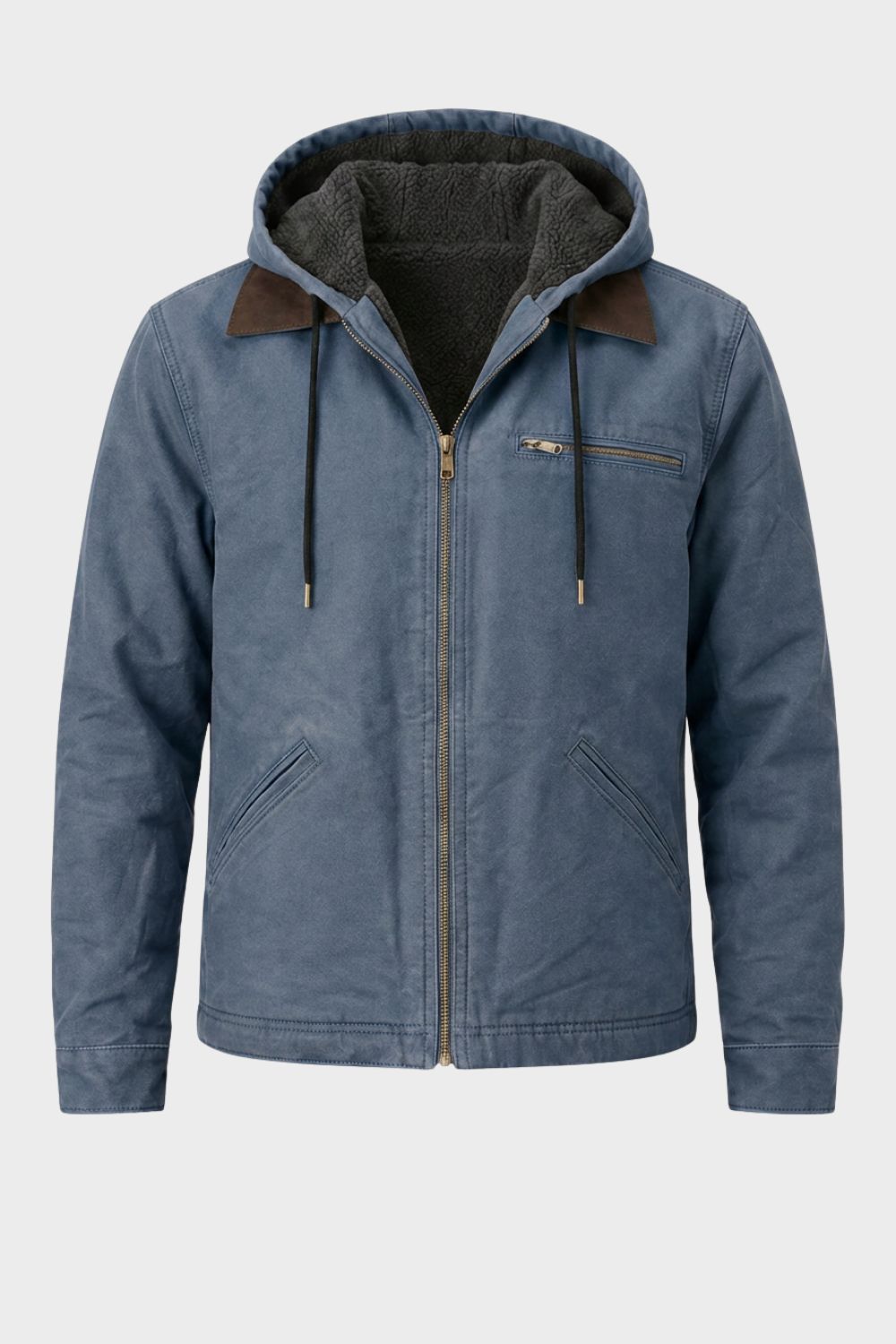 Men's Hooded Canvas Jacket | Front Zip