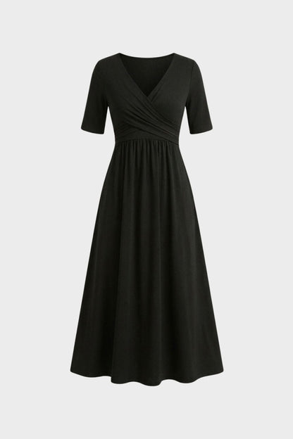 Women's Wrap Midi Dress | V-Neck