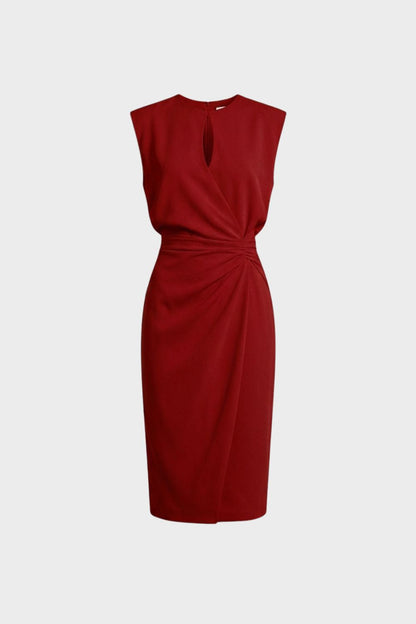 Women's Ruched Pencil Midi | Keyhole