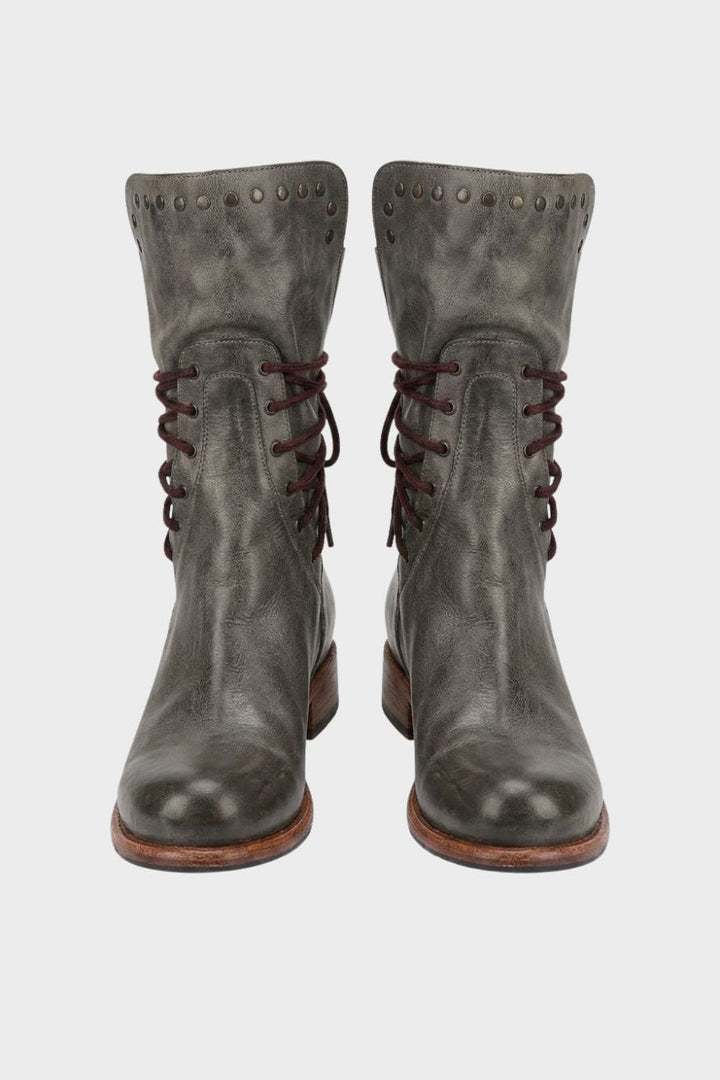Women's Lace-Up Boots | Studded Cuff