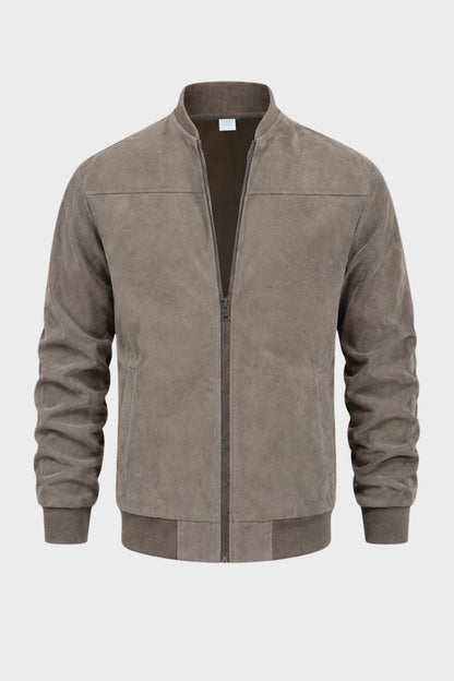 Men's Zip-Up Bomber Jacket | Stand Collar