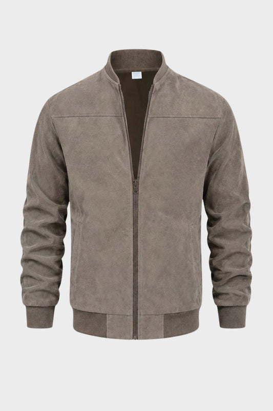 Men's Zip-Up Bomber Jacket | Stand Collar