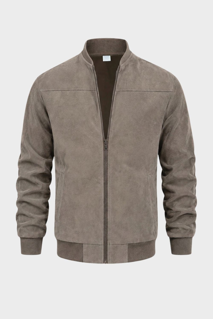 Men's Zip-Up Bomber Jacket | Stand Collar