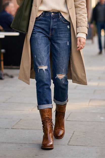Women's Lace-Up Boots | Studded Cuff