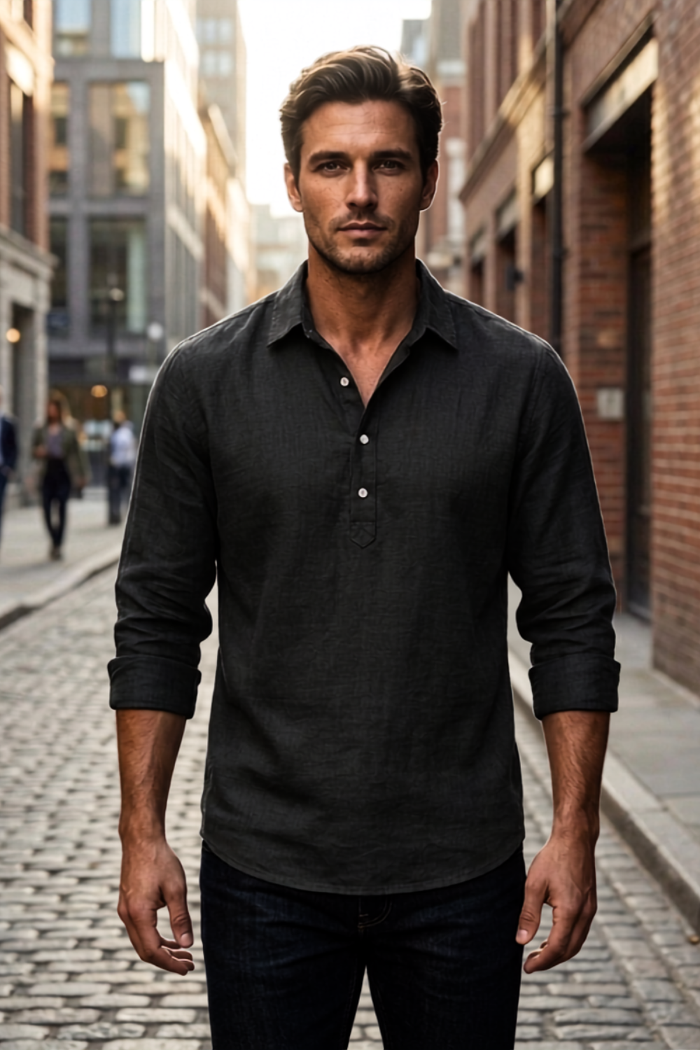 Men's Kent Collar Long Sleeve Shirt