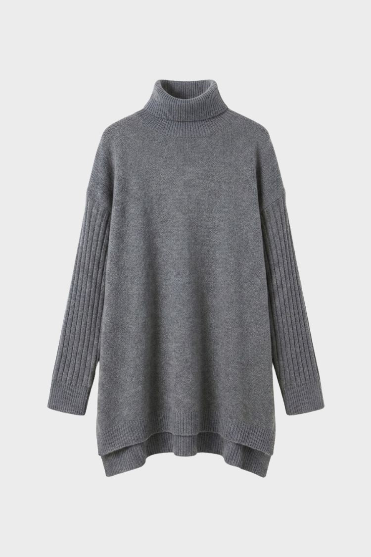 Women's Turtleneck Sweater | High-Low Hem