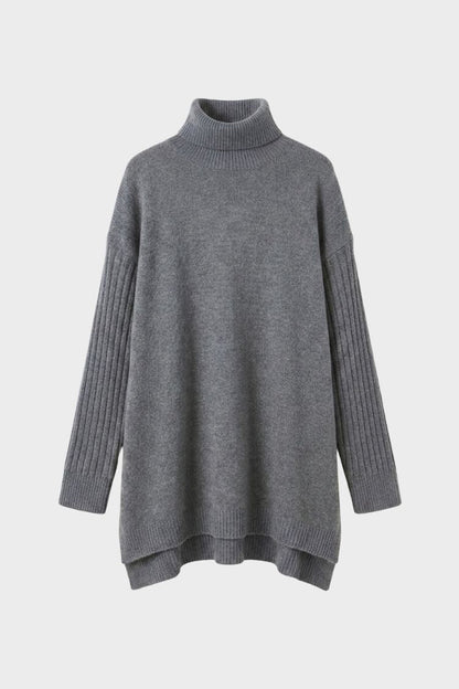 Women's Turtleneck Sweater | High-Low Hem