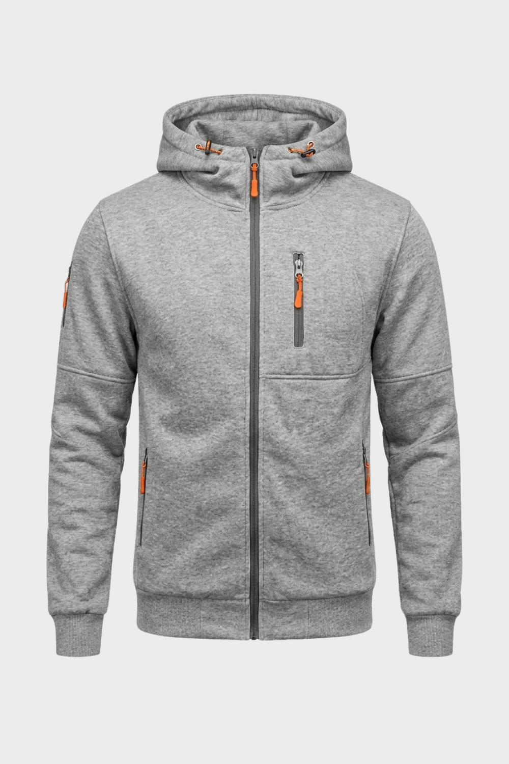 Men's Casual Zip-Up Hoodie | Chest Pocket