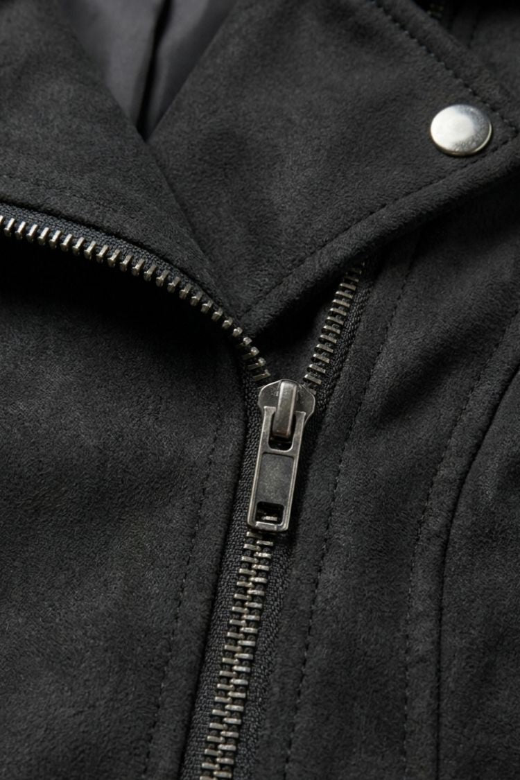 Women's Zip Leather Biker Jacket