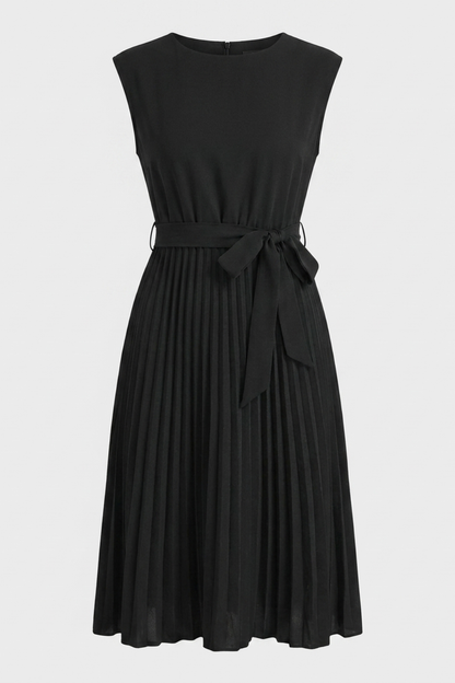 Women's Pleated Midi Dress | Belted