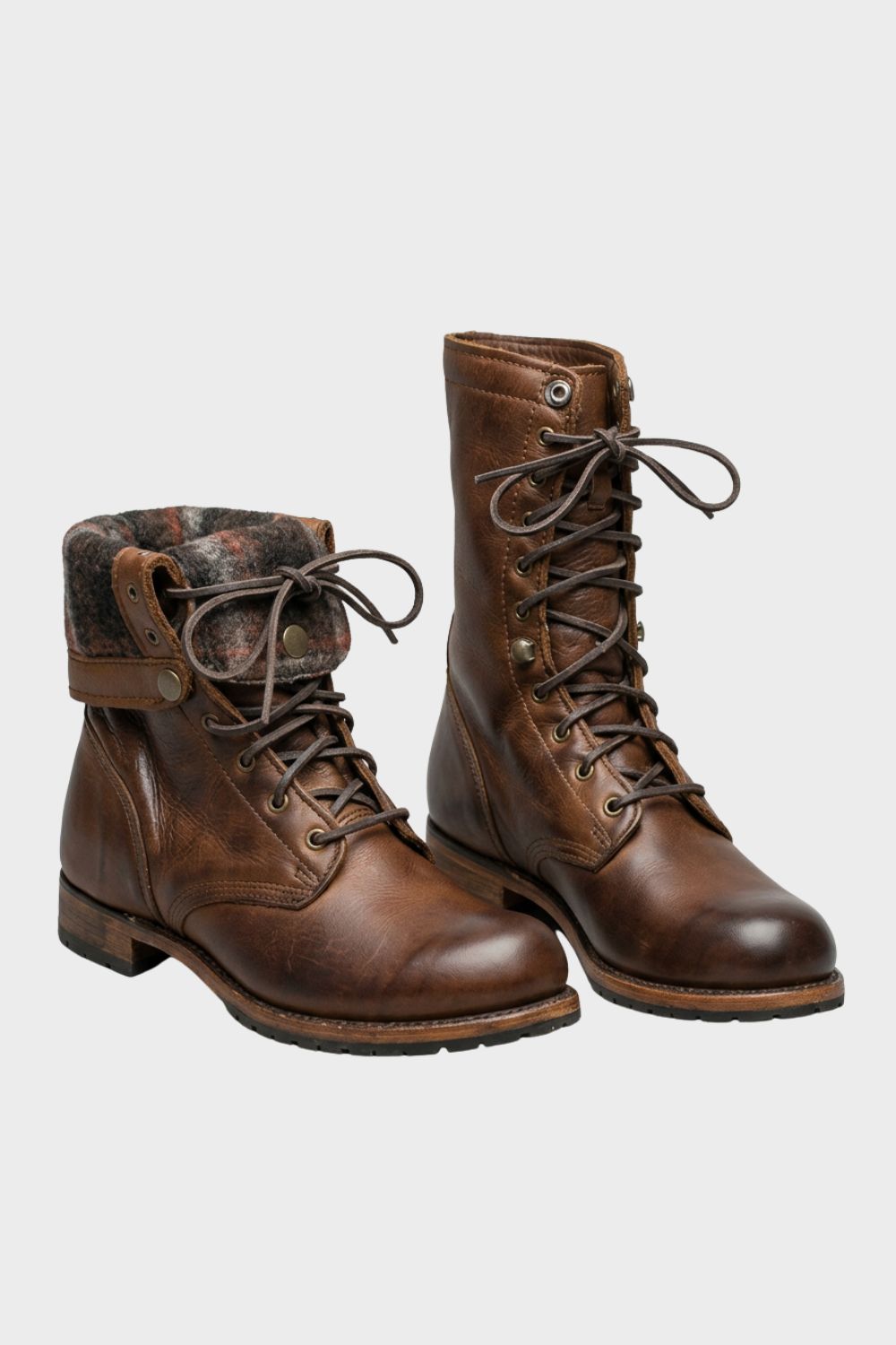 Men's Lace-Up Combat Boots | Foldover Cuff
