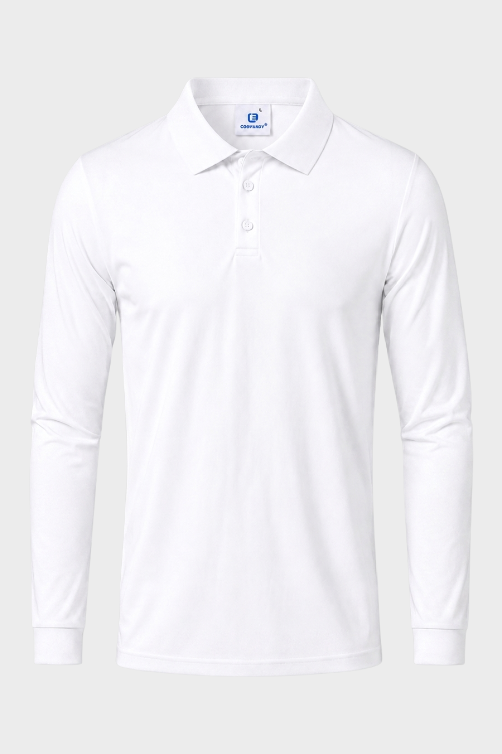 Men's Long Sleeve Polo Shirt with Buttons