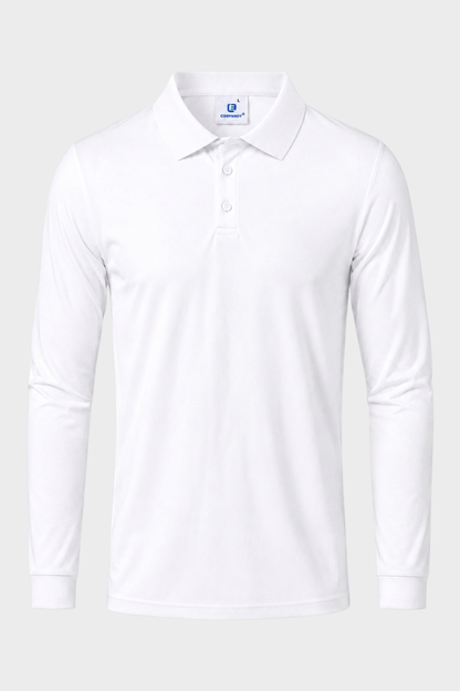 Men's Long Sleeve Polo Shirt with Buttons