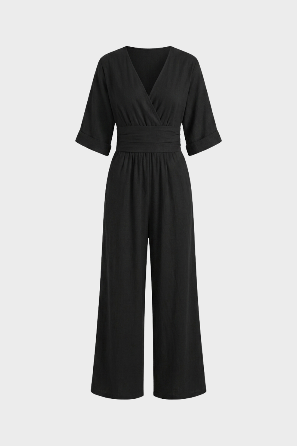 Women's V-Neck Jumpsuit | Wide-Leg