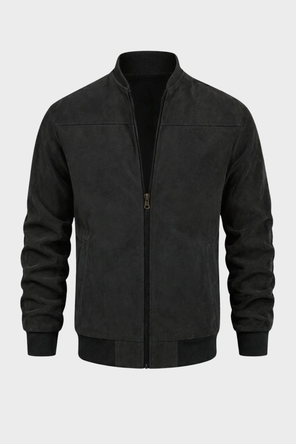 Men's Zip-Up Bomber Jacket | Stand Collar