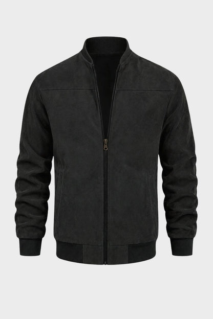 Men's Zip-Up Bomber Jacket | Stand Collar
