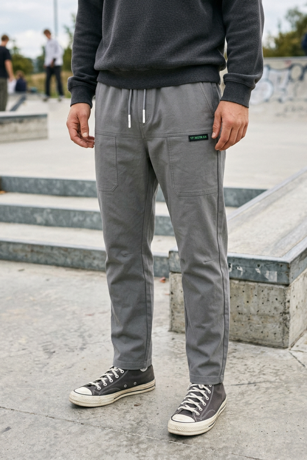 Men's Slim Fit Trousers with Pockets