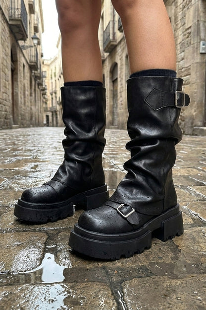 Women's Buckle Boots | Chunky Lug Sole