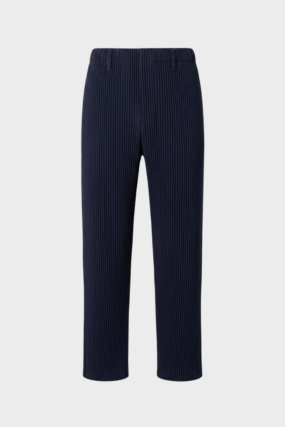 Men's Ribbed Straight Cut Trousers with Elastic Waistband
