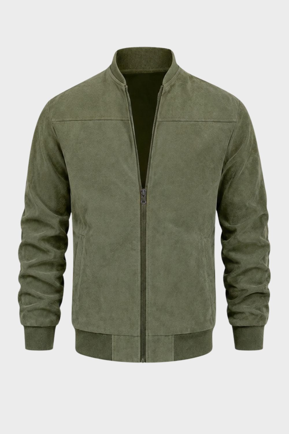 Men's Zip-Up Bomber Jacket | Stand Collar