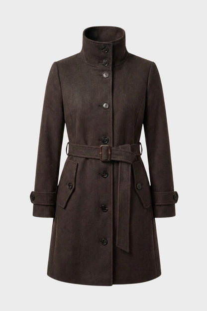 Women's Belted A-Line Coat | Notch Collar